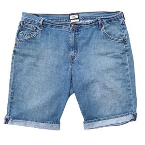 Levi's 515 Light Wash Faded Bermuda Rolled Hem Denim Mom Jean Casual Shorts 16